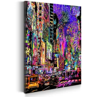 Wandbild Leinwandbild Street Art New York Kunstdruck XXL Wanddeko Größe 100x150x4cm
