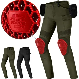 SHIMA Giro Motorrad Hose Damen mit Protektoren Airforce Knieprotektoren Motorradhose Kurzgrößen Hosen für Mann Protektorenhose Textilhose Urban Stretch Cargohose Lang (Frauen, Khaki, 26/32)