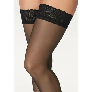 LASCANA Halterlose Strümpfe Damen schwarz Gr.44/46