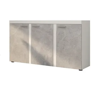 Masseno Kommode RITMO 149 cm Sideboard und 3 Türen weiß grau|weiß 149 cm