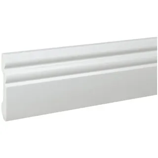 PROVISTON Sockelleiste Berliner Profil 16 x 80 x 2000 mm Elegante Hamburger Leiste Hochwertige Fußleiste Kunststoff Weiß Wasserfest, Robust und Langlebig