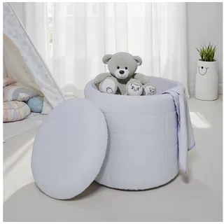 FineBuy Sitzhocker mit Stauraum Stoff 40 x 45 x 40 cm Weiß