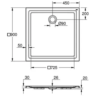 Grohe Universal Rechteck-Duschwanne, 39301000