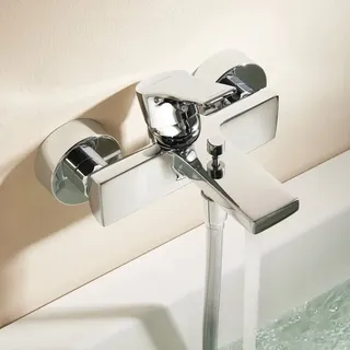 Kludi ZENTA SL Wannenfüll- und Brause-Einhandmischer, Wandmontage, 486700565,