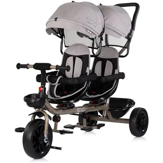 Chipolino Zwillingsdreirad Hip Hop, zwei Kinder, bis 40 kg, Sitze 360° drehbar Hellbraun