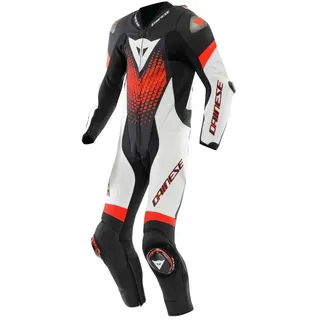 Dainese Laguna Seca 6 Perforierter Lederanzug - Black / White / Red Fluo - 56