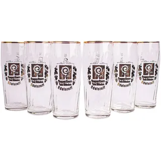 Augustiner Bräu München 6er Set Edelstoff Diamantbecher Bierglas 0,5 Liter