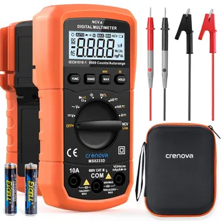 Crenova MS8233D Digital Multimeter Spannungsprüfer Strommessgerät Voltmeter Messgerät Tester NCV mit 6000-Count-LCD-Anzeige Hintergrundlicht