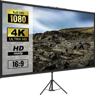 Vevor 16:9 Beamer Leinwand Stativ 4K HD Rolloleinwand Präsentationswand 178x100cm Projektor Bildschirm Standfuß 200-250cm höhenverstellbar ideal für Heimkino Tagungsraum Hochzeiten