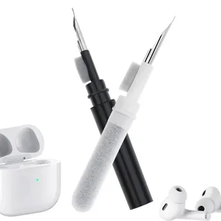 Reinigungsset für Jabra Elite 75t/Elite 65t/Active 75t/Elite 7 Pro, weiche Bürste Beflockung Schwamm Werkzeug für Jabra Elite 3/4/5/7/8/10 Bluetooth Kopfhörer Ladecase Ladebox (Weiß+Schwarz)