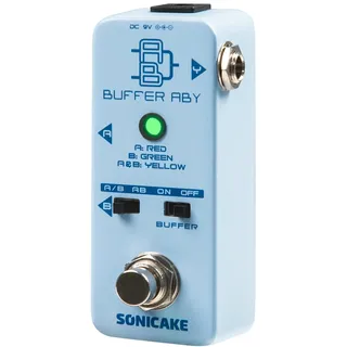 SONICAKE Line Selector AB Schalter Mini Gitarren Effektpedal True Bypass | mit Buffe Schalter Buffer ABY