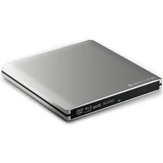 techPulse120 USB 3.0 3D Externer Blu-Ray Brenner Burner M-Disc BDXL Superdrive Blueray Rom Laufwerk BD DVD CD Slim für Computer Notebook Ultrabook Windows MacOS Apple iMac MacBook Pro Air Alu Silber