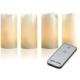 X4-LIFE 701973 LED-Echtwachskerze 4er Set mit Fernbedienung