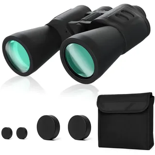 visiopro VISIO PRO Fernglas für Erwachsene 10x50 | BAK4 HD Prisma | Ferngläser mit individuell einstellbare Dioptrie | Brillenträger geeignet | Klare Bilder | Breites Sichtfeld | Leichtgewichtig | Schwarz