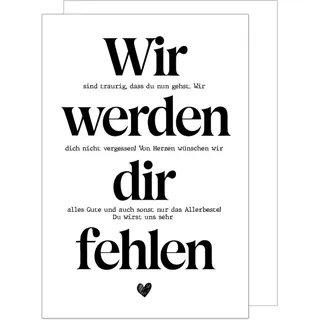 Edition Seidel Premium XXL Maxi Glückwunschkarte zum Abschied mit Umschlag Format DIN A4. Abschiedskarte Ruhestand Karte mit Spruch Mann Frau Kollege Kollegin (A4-AS153)