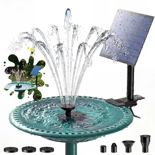 AISITIN 2,5W Solar Springbrunnen für Außen mit 6 Sprüh Effekten und Clips