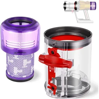 Staubbehälter für Dyson V12 SV18 SV20 Detect Slim/V10 Digital Slim Behälter Ersatzteile Staubeimer Mülleimer Zubehör Staubsauger Abfallbehälter Aufsatz Staubbox Baugruppe Teilenummer 965272-01