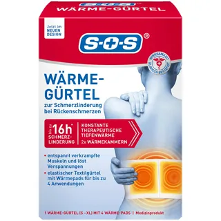 SOS Wärme-Gürtel (1er Pack) Rückenwärmer zur Schmerzlinderung bei Rückenschmerzen - wärmender Hüftgürtel für verkrampfte Muskeln & Verspannungen
