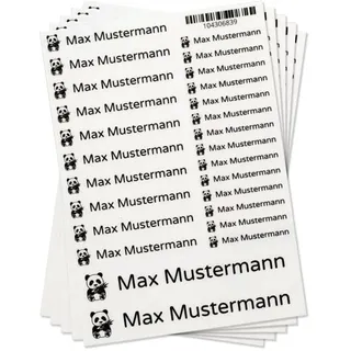Transparente Namensaufkleber für Kinder (Set mit 260 Aufklebern in