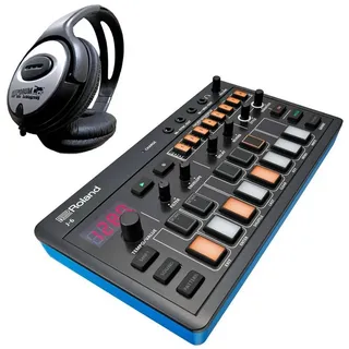 Roland Audio Roland Aira J-6 Chord Synthesizer mit Kopfhörer Digitales Aufnahmegerät blau