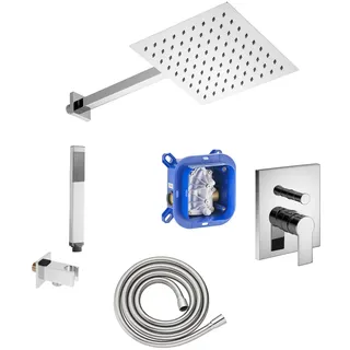 pianura Giulia Duschsystem Unterputz mit Einhebelmischer für 2 Verbraucher, Badarmaturen, chrom