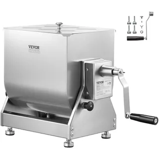 Vevor manueller Fleischmischer 20 L Fleischverarbeitungsgerät mit Kippbehälter (maximales Mischen von 13,6 kg Fleisch), Fleischmischer Wurstmischer mit Untersetzungsgetriebe, Handmixer für Hackfleisch