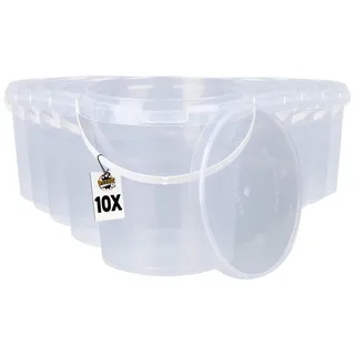 FixedByU Kunststoffeimer mit Deckel 0,98 L Transparent