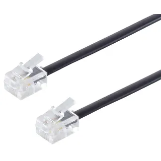 1aTTack.de 1x 10m - Telefonkabel RJ12 6/6 Stecker auf RJ12 6/6 Stecker Flachkabel 6-adrig Telefon Kabel Westernstecker