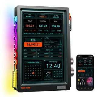 Divoom Times Frame 10.1" WLAN Digitaler Bilderrahmen mit App & 64GB, 1280×800 HD IPS Display, RGB Pixel-Art Deko für Zuhause Nerds (schwarz)