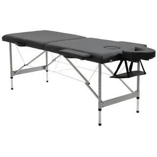 Homcom Massageliege mit Aluminium-Füßen schwarz 186L x 71B x 62-83H cm