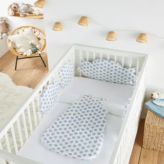 Baby Nestchen, Variabel ecru/blau 