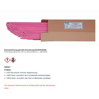 Felder Messinghartlot UM Cu 303 2x500mm L-cu Zn 40 flussmittelummantelt 5kg