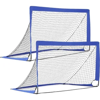 Fussballtore für Garten 2er Set Fußballtor 180 x 90 x 90 cm, Verstärkten Glasfaserstangen & hochwertigen Tornetzen Faltbares Pop-Up Goal Fußballtore Set für Indoor, Outdoor, Garten