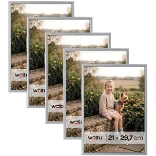 Woltu Bilderrahmen New Lifestyle Silber 21x29,7 cm 5er Set