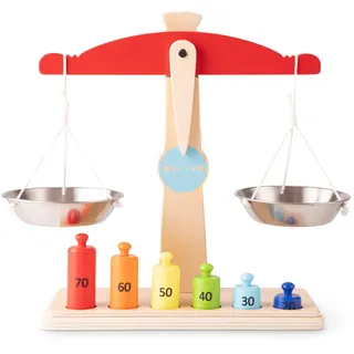 woet Woet® Holzspielzeug Waage für Kinder - Kaufladen Zubehör - Markt Rollenspiel - Ab 3 Jahren
