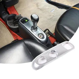 DIYUCAR Abdeckung für die Mittelkonsole mit Schalttafelbezug, Auto-Innenausstattung aus ABS-Kunststoff für Mercedes-Benz Smart 451 Fortwo 2009-2015 LHD (Silber)