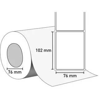 Laser Gloss Label (PET-Folie) 76 mm x 102 mm / weiß / permanent / 76 mm Kern / 1.400 Etiketten je Rolle / gestanzt MKZ 72111