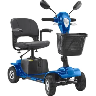 Vevor 4-Rad-Elektromobil für Senioren Mobilitätsroller 25 km Reichweite 9° Steigfähigkeit 120 kg Tragkraft Blau