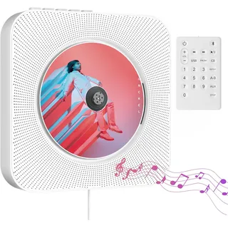 Tragbare CD-Player mit Desktop-Rack, Bluetooth CD Player, Radio Musik Players für zu Hause unterstützt FM, USB-Anschluss, AUX-Eingang/Ausgang mit verstellbarem Winkelgestell