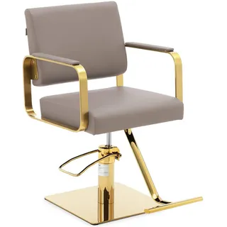 Physa Friseurstuhl Fussstütze höhenverstellbar Barber-Stuhl 200 kg Beige / gold