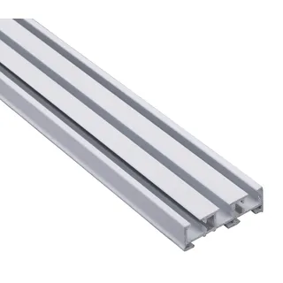 DécoProfi Vorhangschiene Gardinenschiene 3-läufig, Aluminium weiss, 300 cm, mit Deckenclips und Endkappen