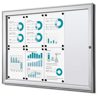 Showdown Displays Showdown-Displays Schaukasten S-Linie, B1, außen, 8 x A4 (A1), magnetisch, abschließbar, schwer entflammbar