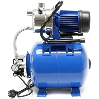 Wiltec Hauswasserwerk 1200W 3400l/h Hauswasserautomat mit Druckschalter und Membrankessel 19l Druckkessel Gartenpumpe Wasserpumpe Brauchwasserpumpe Regenwasserpumpe