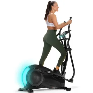 Sportstech Crosstrainer CX700, Transportrollen, integrierte Handpulssensoren, Tablethalterung schwarz