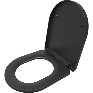 Relaxdays Toilettendeckel mit Absenkautomatik Anthrazit
