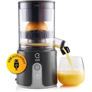 EUREL OA42 Elektrische Zitruspresse – Kabellose Zitronenpresse mit Akku – Saftpresse elektrisch für Zitrusfrüchte, BPA-frei, Schwarz