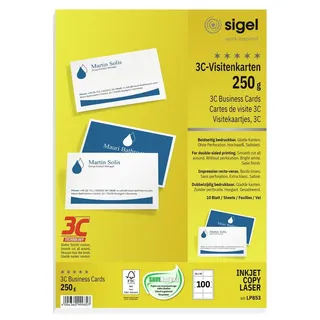 Sigel Visitenkarten LP853 matt weiß 250 g/qm