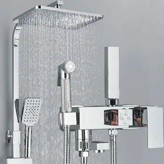 Duschsystem Duscharmatur Duschset Regendusche Kopf Handbrause Mischbatterie DHL