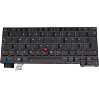 Lenovo 5N21H76825 Original Tastatur DE (deutsch) schwarz/schwarz mit Backlight und Mouse-Stick für ThinkPad L13 Yoga Gen 3 21B5,21B6,21BB/ L13 Yoga Gen 4 21FK,21FR,21FS /X13 G3 21BN,21BQ,21CN,21CM