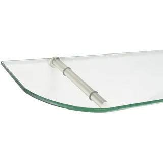 ib style Wandregal Glasregal 6mm klar 90 x 15 cm + STICK, Glasboden aus ESG-Sicherheitsglas - Wandregal silberfarben